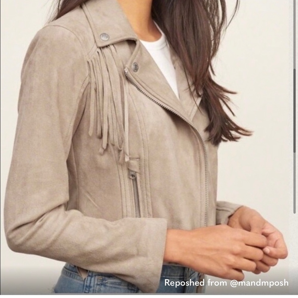 Abercrombie & Fitch Vegan Suede Fringe Jacket